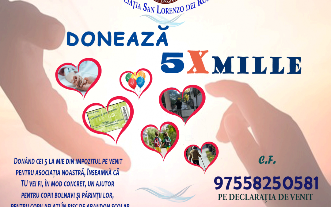 ȘI EU SUSȚIN Asociația San Lorenzo dei Romeni ETS – campanie de promovare 5X1000